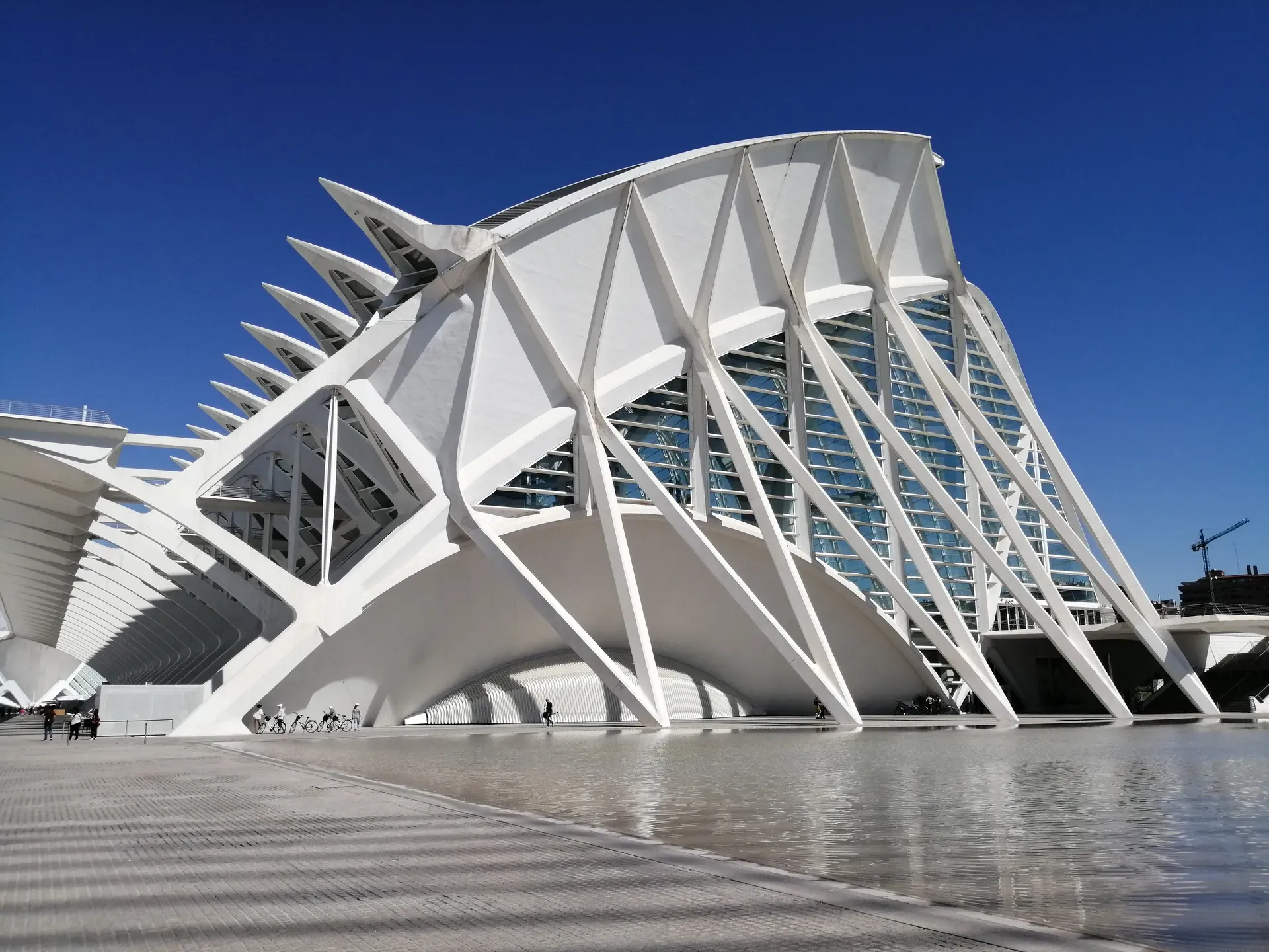 Dynamic skeletal white architectural structure against deep blue sky | Modern Architecture | Valencia | MarkOWiHu Photographer Fotógrafo • markowihu.es