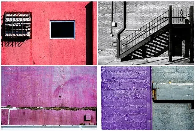 Triptych featuring three minimalist urban photography studies by Jay Mullineaux